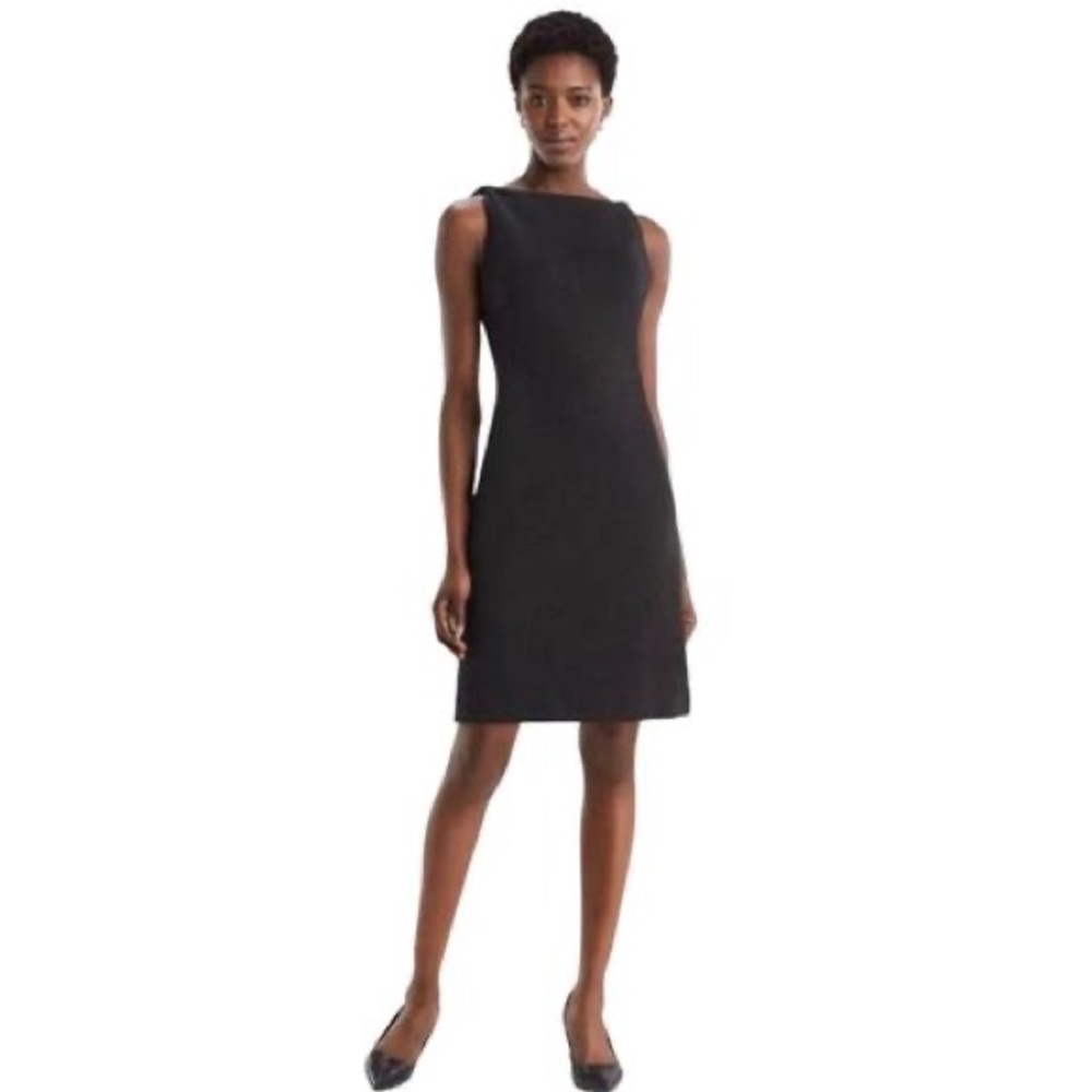 MM Lafleur Sheath Dress Textured Ponte in Charcoal Gray Lydia Twist Strap - Picture 2 of 8